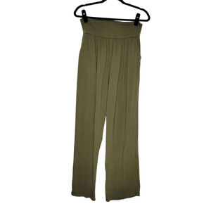 Women's Belle Vere Notte Olive Green Wide Leg Pants Large